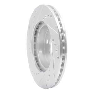 Toyota Prius Brake Rotor (1) - Front Right - R1 Concepts - Drilled & Slotted - Silver - `01-`03